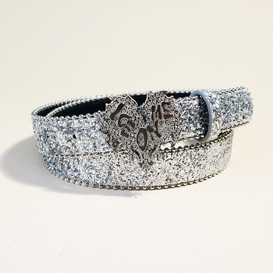 Women'S Jeans Accessories Chain - Uniwersalny damski pasek z cekinami i
