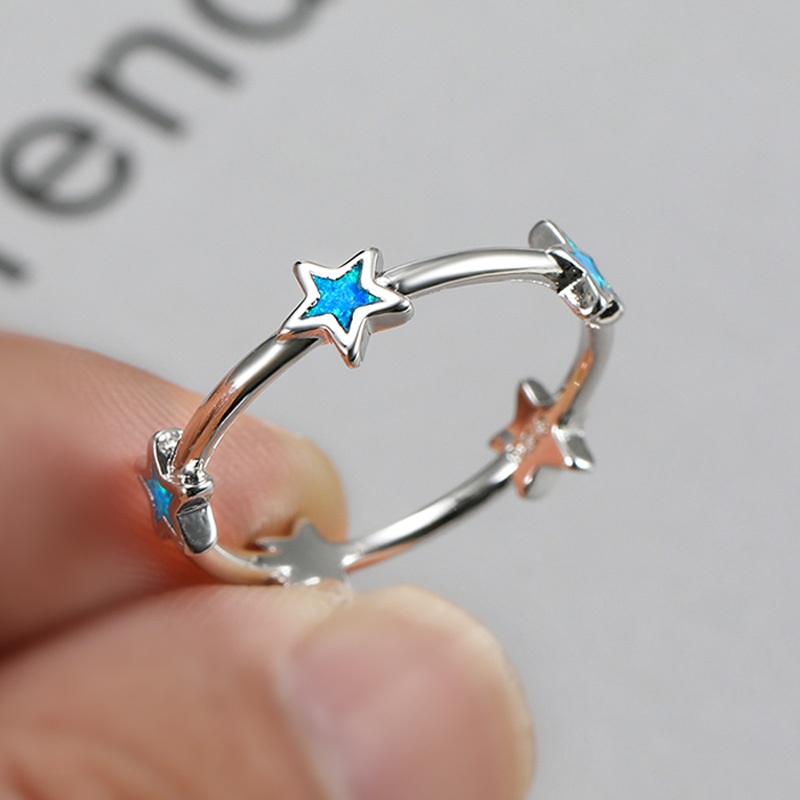 Women'S Accessories Australia - Biały Pierścień z Pentagramem Australia Treasure,