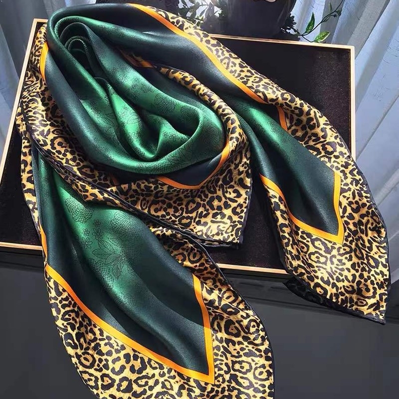 Accessories Brand For Women - [BYSIFA] nowy szmaragdowo zielony jedwabny szalik