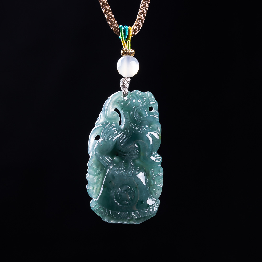 Women'S Vintage Accessories - Wisiorek Pixiu z jadeitu birmańskiego, designerskie