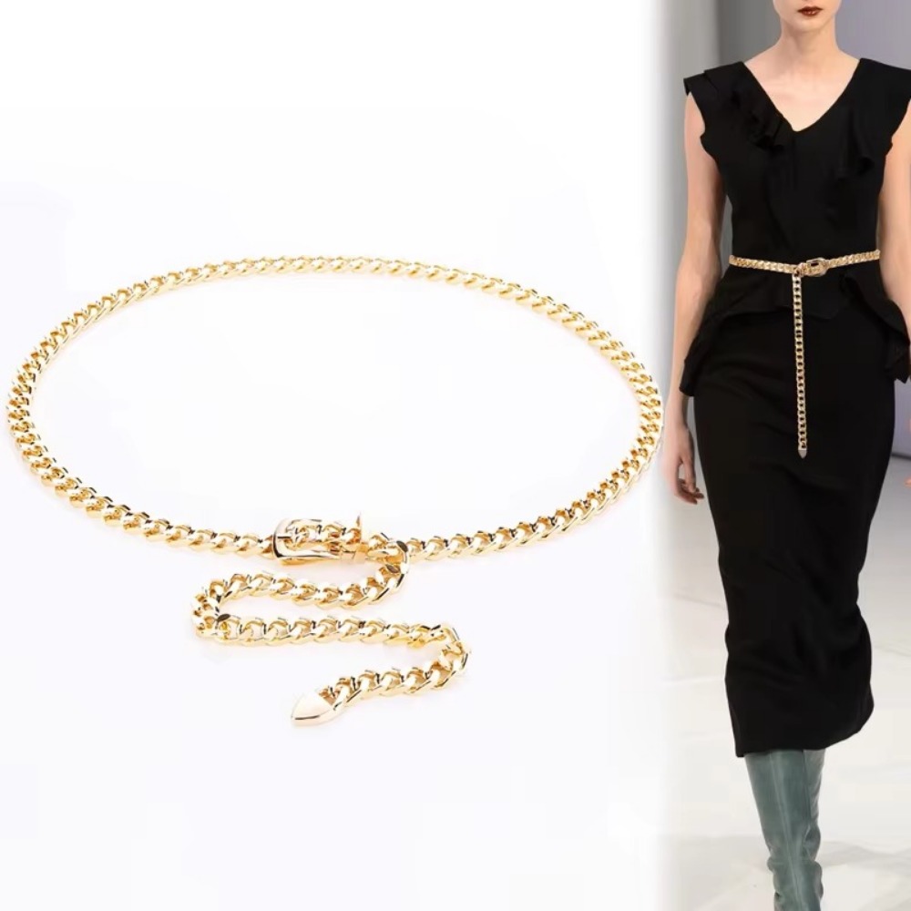 Women'S Jeans Accessories Chain - Proste metalowe paski łańcuszkowe Długi frędzel