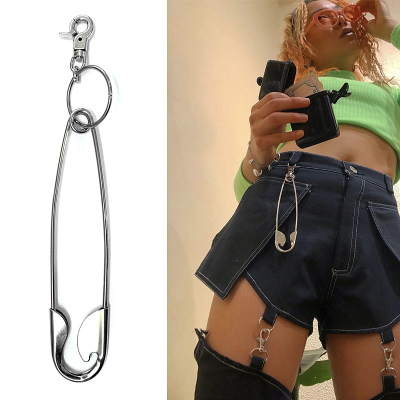 Women'S Jeans Accessories Chain - Punk duży brelok metalowy wisiorek agrafka