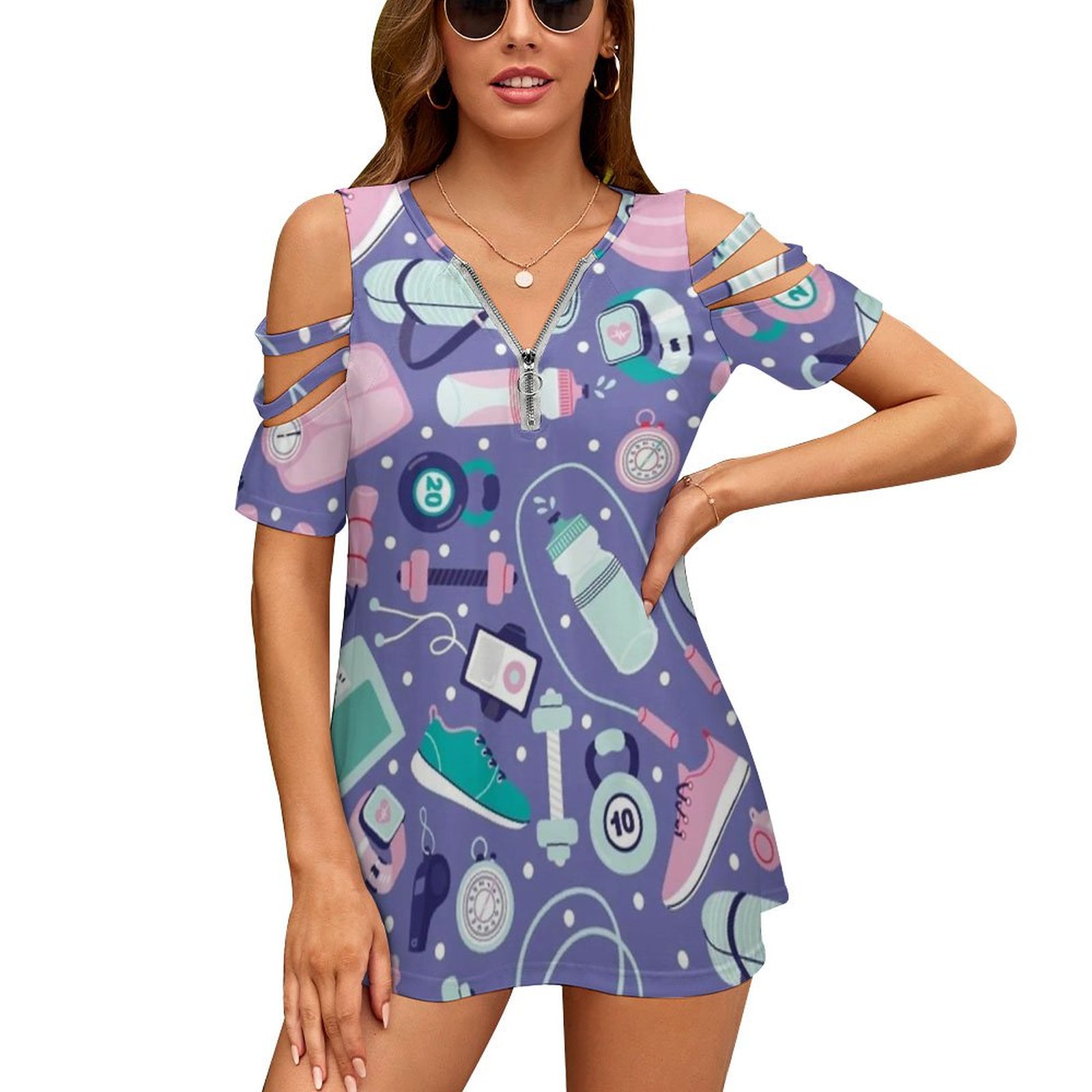 Women Accessories Vector - Get Fit T-Shirt Damski Nowa Moda