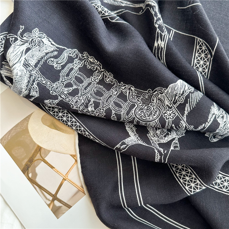 Czarny szalik z mieszanki jedw – Accessories Brand For Women recenzja i cena