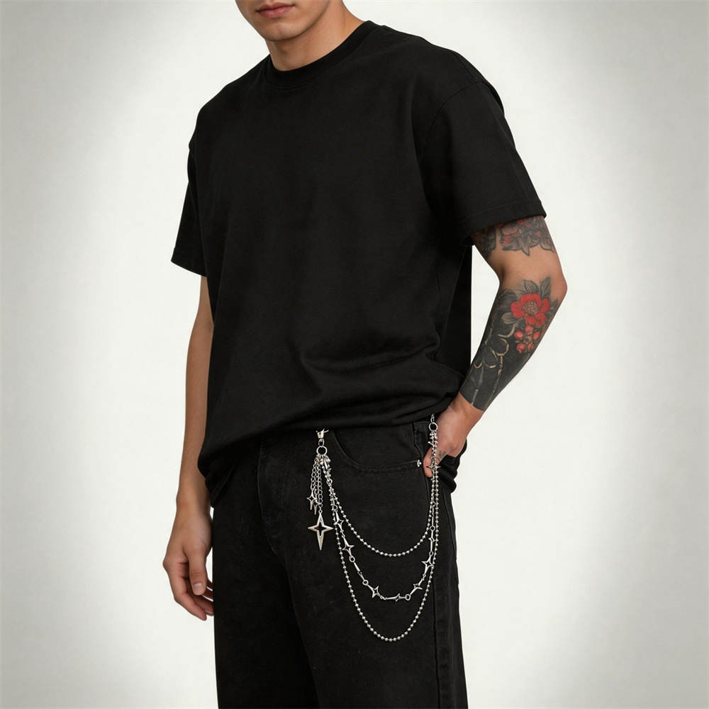 Punkowy Wielowarstwowy Metalow – Women'S Jeans Accessories Chain recenzja i cena