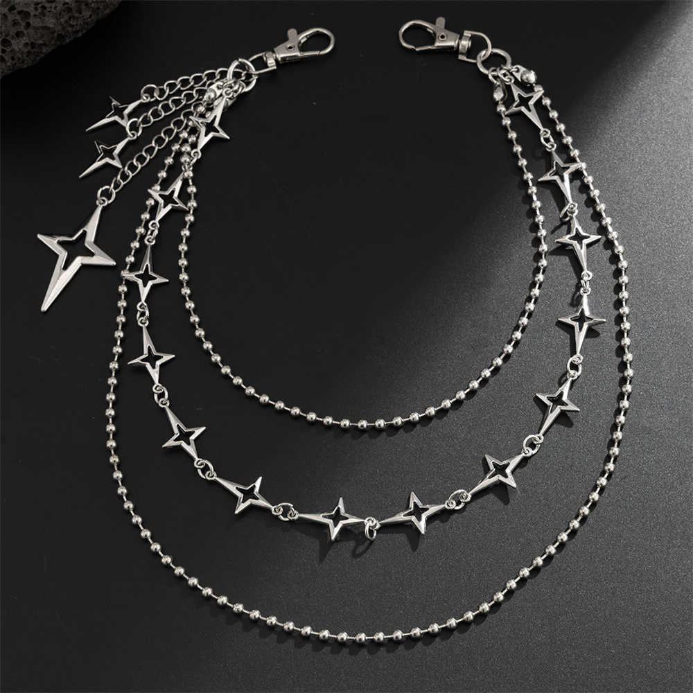 Punkowy Wielowarstwowy Metalow – Women'S Jeans Accessories Chain recenzja i cena