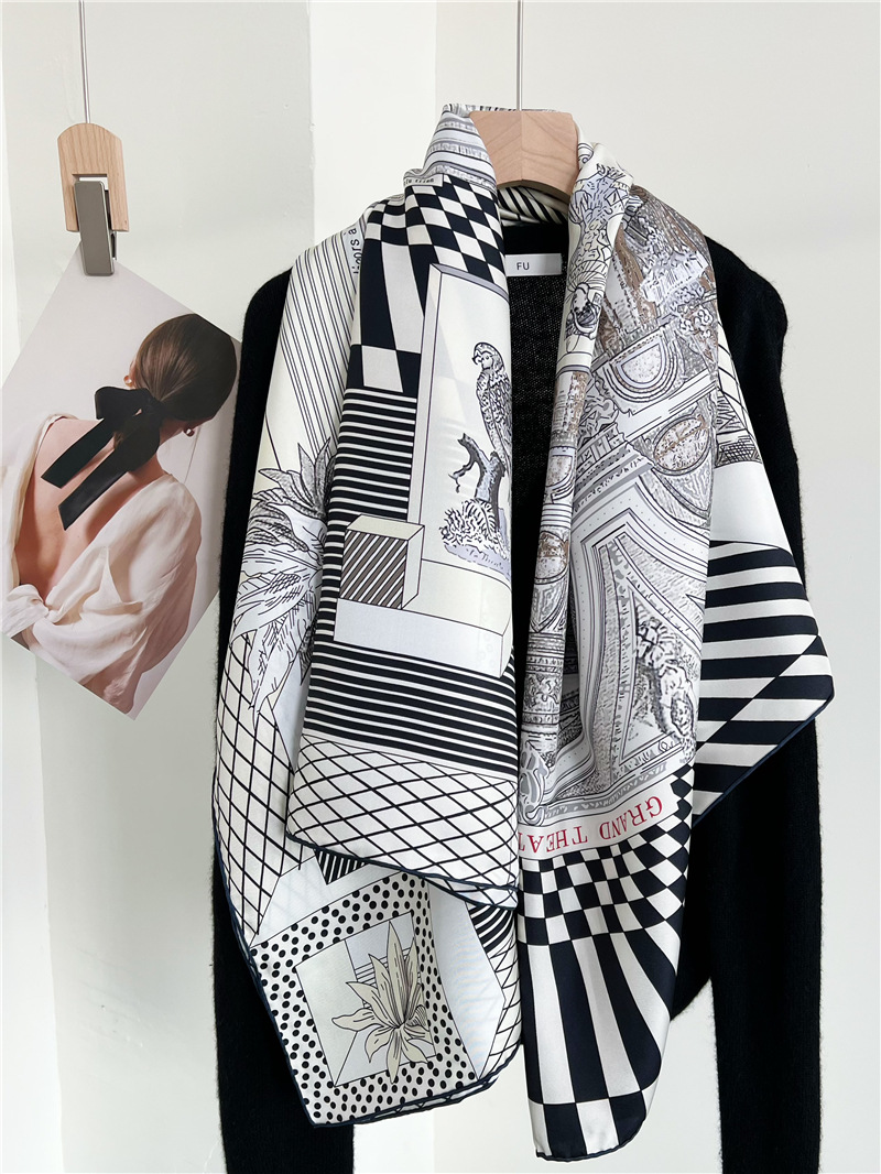Duże jedwabne szale markowe z  – Accessories Brand For Women recenzja i cena