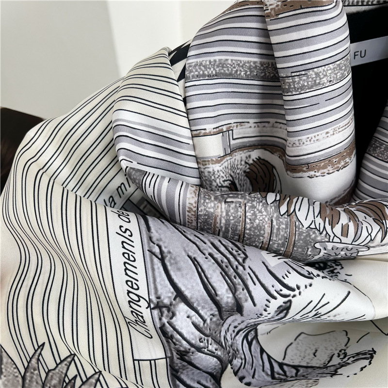 Duże jedwabne szale markowe z  – Accessories Brand For Women recenzja i cena