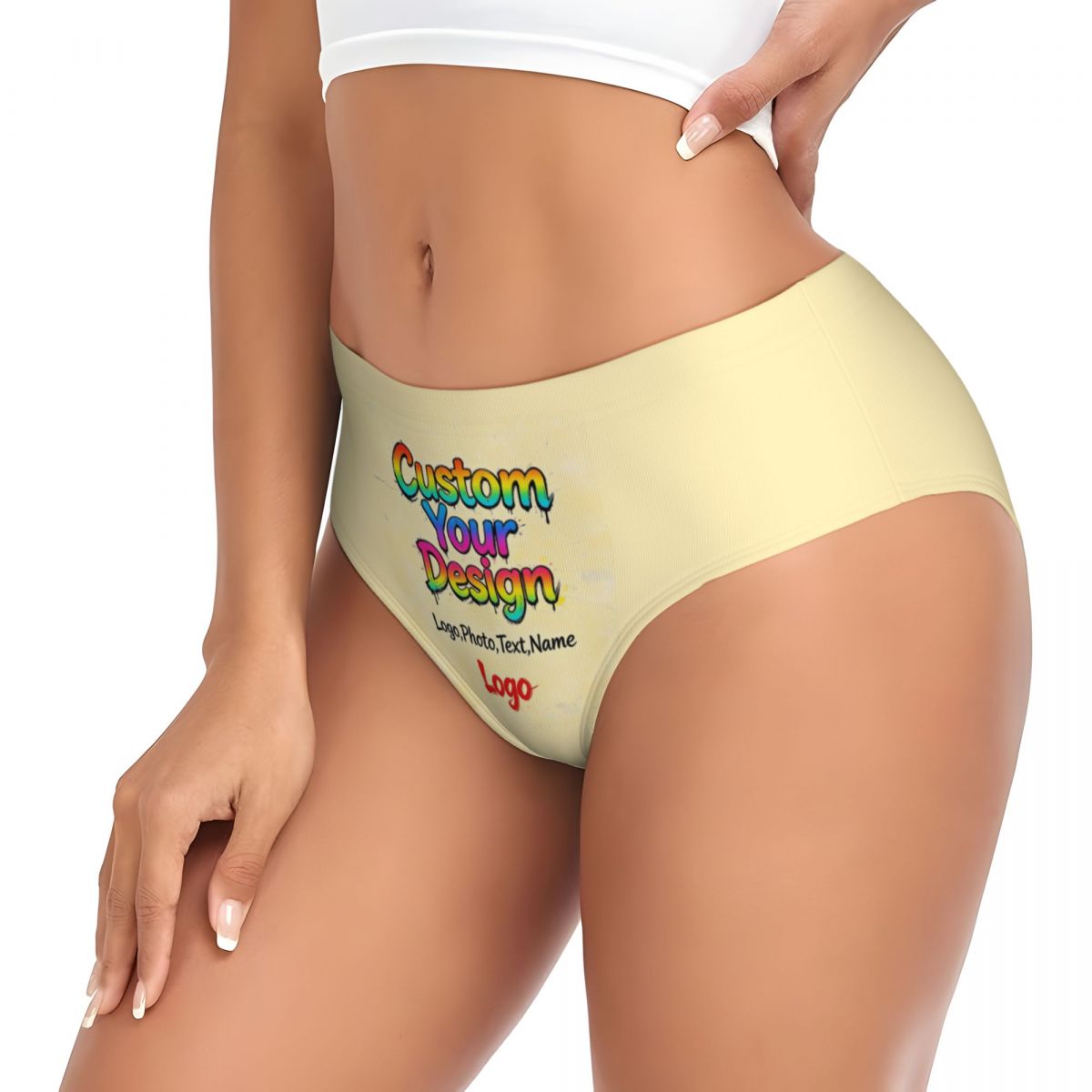 Damskie majtki z własnym logo, – Women Accessories Logo Design recenzja i cena